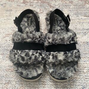 KOOLABURRA BY UGG FUZZ-AH FAUX FUR ANIMAL PRINT SLIPPERS
